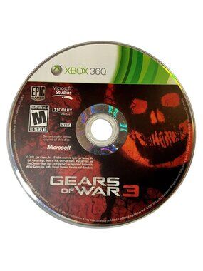 Gears Of War 3 Xbox 360 Video Game Disc Mature 17+ NTSC Dolby Digital Disc Only
